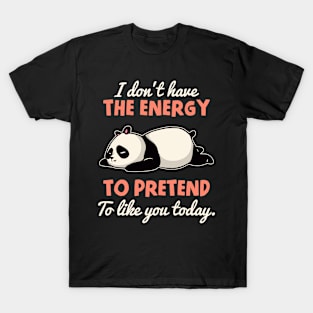 I Don't Have The Energy To Pretend To Like You Today T-Shirt